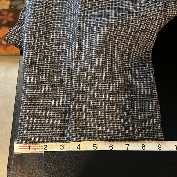 VTG Plaid Worsted Wool Navy Black Gray 28 Pleated High Rise Straight Leg Pants - Picture 15 of 15